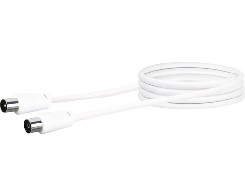 Câble de raccordement antenne (75 dB) fiche CEI/prise femelle CEI 1,5 m blanc Schwaiger KVK215 052