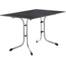 Table pliante rectangulaire avec structure métallique et plateau