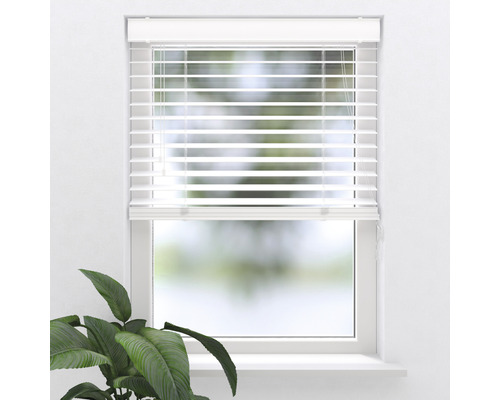 Store vénitien PVC SOLUNA aspect bois blanc 60x130 cm Fenêtre avec stores horizontaux pour le contrôle de la lumière