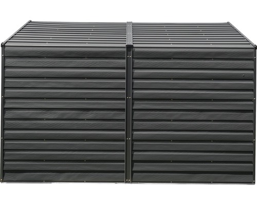 Gartenschrank aus Kunststoff mit horizontaler Holzoptik