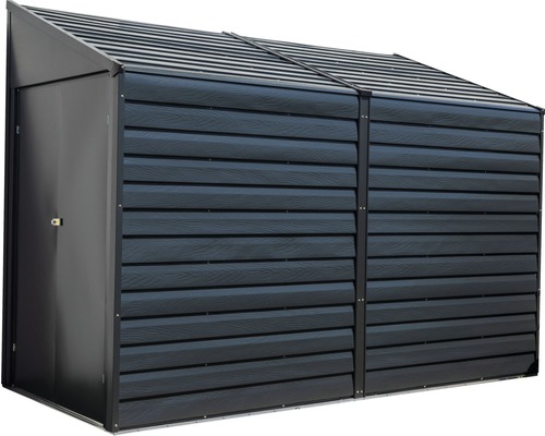 Gartenschrank aus Metall mit abschließbarer Tür und Pultdach