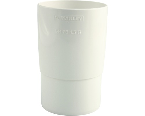 Manchon de tuyau Marley plastique rond blanc de signalisation RAL 9016 DN 75 mm Manchon Marley DN 75 15 R en plastique