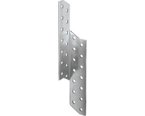 Structure de panne à chevron à droite 32x32x210mm, galvanisée sendzimir, 1 unité Connecteur d''angle en métal avec trous