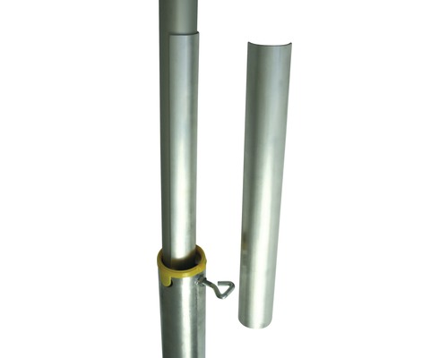 Système d''emboîtement en aluminium pour mât de drapeau avec crochets