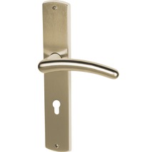 Garniture de poignée de porte avec longue plaque en métal