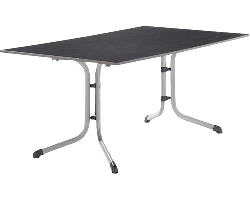 Gartentisch Sieger Vivodur klappbar 3180-50 165 x 95 cm Gestell aus Stahl in graphit, Gartentischplatte aus vivodur® in anthrazit Klapptisch mit Metallgestell und rechteckiger Tischplatte