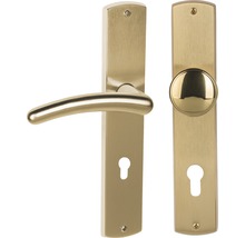 Garniture de poignée de porte en laiton avec rosace de clé