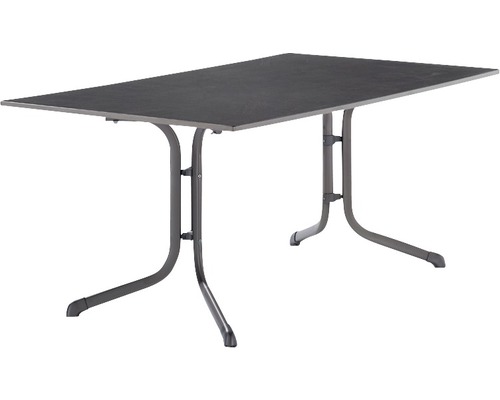 Gartentisch Sieger Vivodur klappbar 3180-55 165 x 95 cm Gestell aus Stahl in eisengrau, Gartentischplatte aus vivodur® in anthrazit Klapptisch mit Metallgestell und Tischplatte