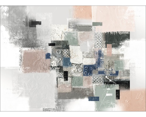 Leinwandbild Turquoise Corner Samples 84x116 cm Abstraktes Wandbild mit geometrischen Formen