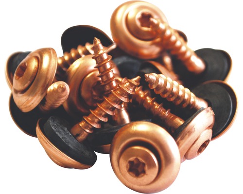 Vis de ferblantier Zambelli cuivre 4,5 mm x 26 mm Plusieurs vis avec rondelle d''étanchéité