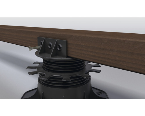 Plot de terrasse réglable avec lame de terrasse en bois montée