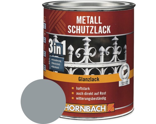 HORNBACH Metallschutzlack 3in1 glänzend silbergrau 750 ml-0