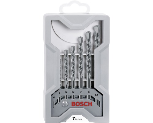 Betonbohrer Set CYL-9 Bosch 7-tlg. Bosch Bohrerset mit sieben Betonbohrern in verschiedenen Größen in einer grauen Kunststoffverpackung