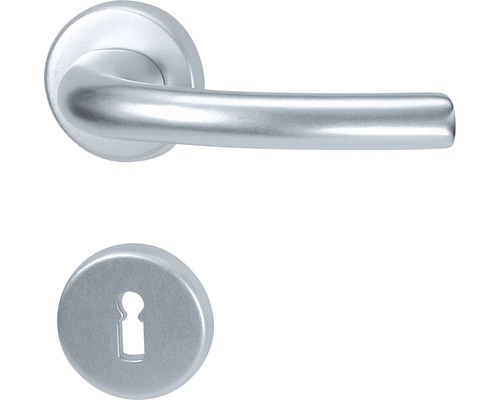 Poignée sur rosace Marcy alu F1 anodisé BB pour portes intérieures Poignée de porte avec rosette de clé