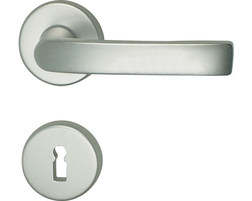 Poignée sur rosace Vanda alu F1 anodisé BB pour portes intérieures Garniture de poignée de porte avec rosaces pour portes intérieures