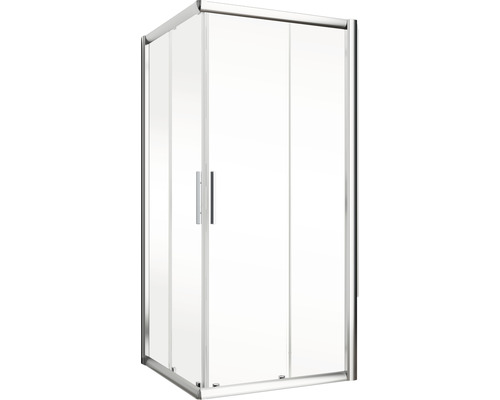 Cabine de douche d''angle avec verre transparent et cadre