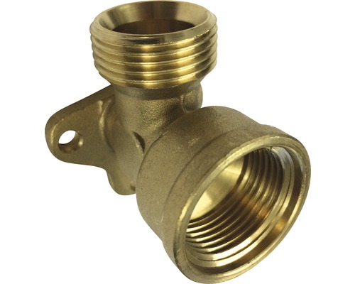 Raccord coudé en laiton avec raccord mural