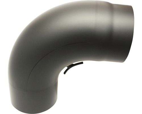 Conduit de poêle coudé Ø 150 mm 90° avec trappe senotherm vernis noir métallisé Coude de tuyau de poêle avec un angle de 90 degrés