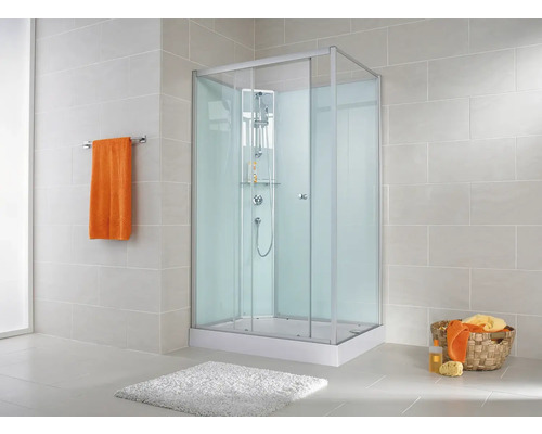 Cabine de douche SCHULTE Ibiza 90 x 160 x 204 cm coloris aluminium