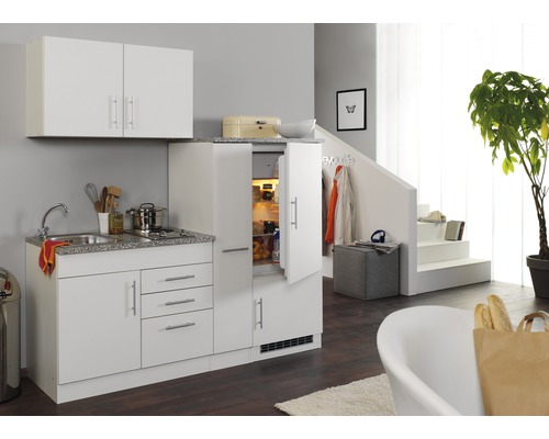 Held Möbel Singleküche mit Geräten Toronto 190 cm weiß matt zerlegt
