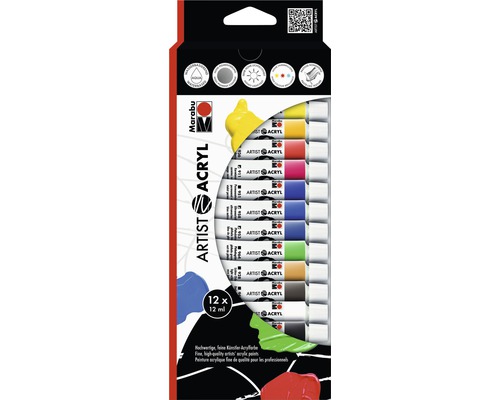 Peinture acrylique Marabu Artist Set 12x 12ml