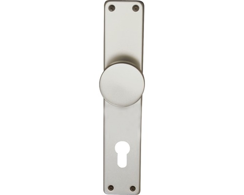 Plaque à bouton Tanja alu F1 anodisé cylindre profilé pour portes d’appartement Garniture de porte avec bouton rond et trou de serrure