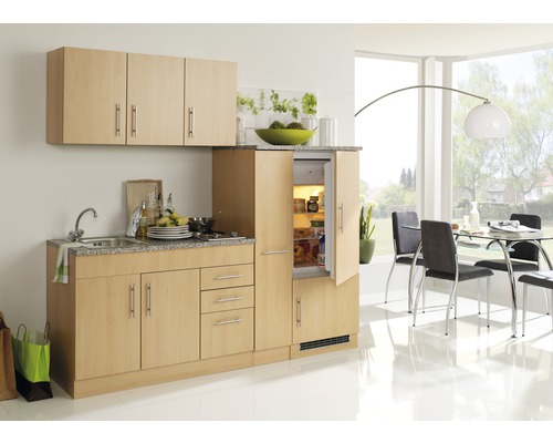 Held Möbel Küchenzeile mit Geräten Toronto 210 cm buche matt zerlegt