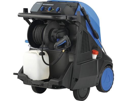 Nettoyeur haute pression avec enrouleur de tuyau et réservoir de détergent