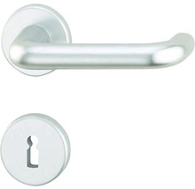 Poignée de porte en métal avec rosette de clé