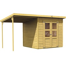 Abri de jardin Karibu Klosterburg avec toit en appentis 390 x 236 cm naturel