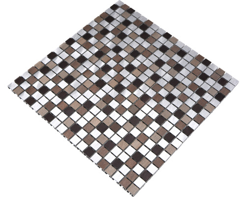 Mosaikfliese mit quadratischem Muster aus Metall