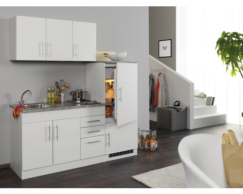 Held Möbel Singleküche mit Geräten Toronto 180 cm Frontfarbe weiß matt Korpusfarbe weiß zerlegt