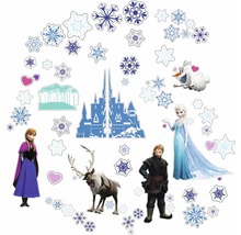 Sticker mural Disney La Reine des neiges bleu 17x34 cm-thumb-0