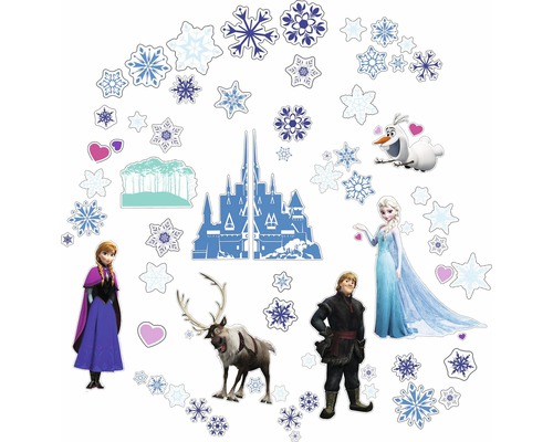 Sticker mural Disney La Reine des neiges bleu 17x34 cm-0