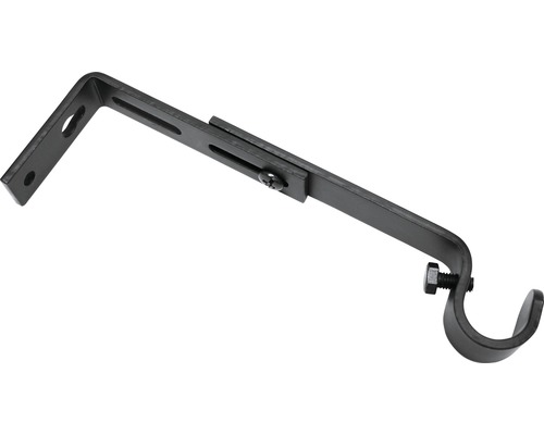 Support mural télescopique 1 voie pour Memphis noir Ø 16 mm longueur 10-14 cm 2 pces Support de tringle à rideaux pour montage mural avec vis