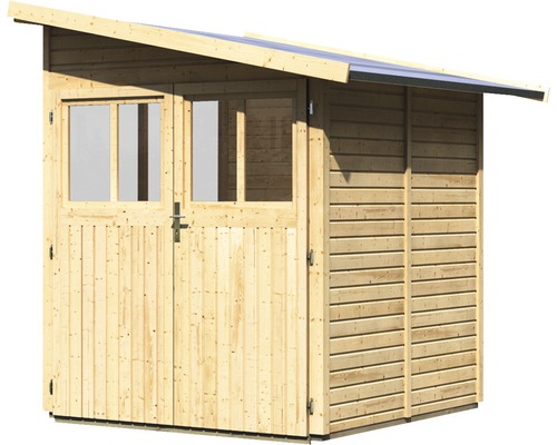 Abri de jardin en bois avec fenêtre et porte double