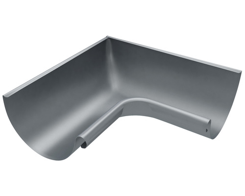 Angle intérieur Zambelli acier semi-circulaire 90° anthracite pour taille de gouttière 280 mm Angle de gouttière pour raccorder deux gouttières