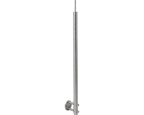 Poteau de main courante acier inoxydable V2A pour montage latéral H:1000 mm Poteau de garde-corps en acier inoxydable pour la construction de garde-corps