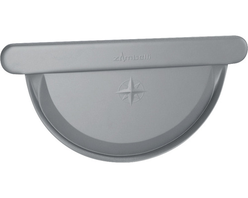 Fond de gouttière à plier Zambelli acier anthracite pour taille de gouttière 333 mm Accessoire semi-circulaire pour gouttières de Zambelli
