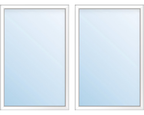 Fenêtre en plastique 2 battants avec montant vertical ARON Basic blanc 1250x1350 mm