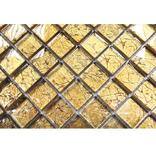 Mosaïque de verre Quadrat Crystal XCM8GO15 uni gold 30x30 cm-thumb-2
