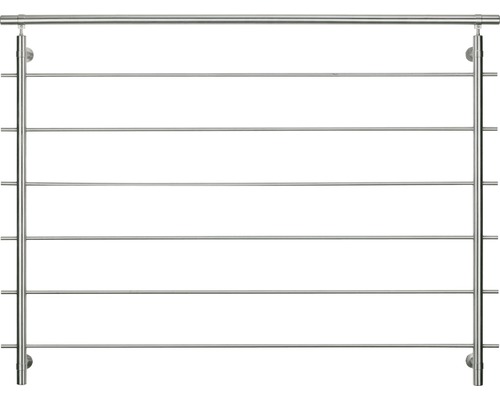 Geländer-Komplettset Pertura Edelstahl für raumhohe Fenster mit waagerechten Rundstäben B: 3 m