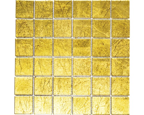 Mosaïque de verre Quadrat Crystal XCM8GO25 uni gold 30x30 cm