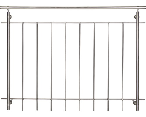 Kit de balustrade pour fenêtre à hauteur de plafond avec barres rondes verticales largeur 1200 mm