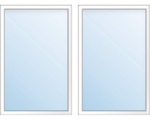 Fenêtre en plastique 2 vantaux avec montant vertical ARON Basic blanc 1500x1050 mm