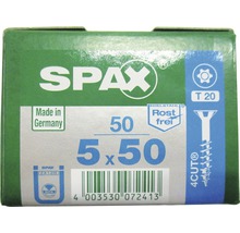 Boîte de vis SPAX, 5 x 50 millimètres, en acier inoxydable, Made in Germany