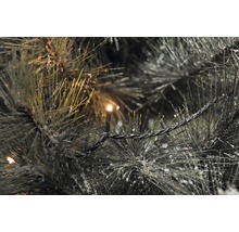Gros plan d''une guirlande de Noël illuminée sur un sapin de Noël.