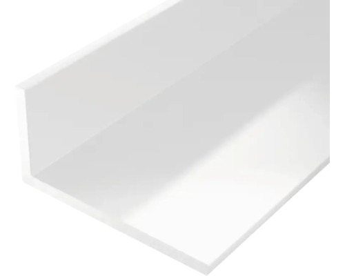 Profilé d'équerre PVC 40 x 10 x 2 mm, 1 m, isocèle blanc