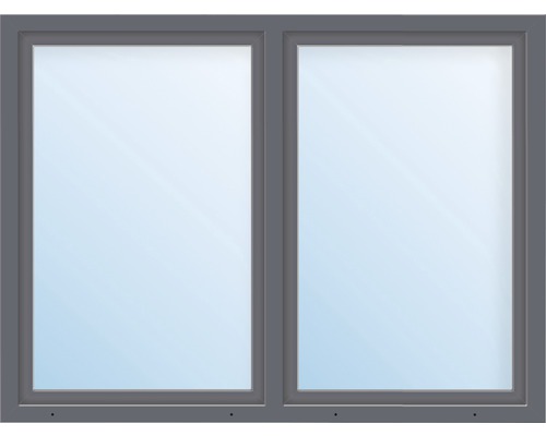 Fenêtre en plastique 2 battants avec montant vertical ARON Basic blanc/anthracite 1250x800 mm