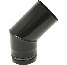 Conduit de poêle à pellets coudé Ø100 mm 45° sans trappe noir-thumb-0